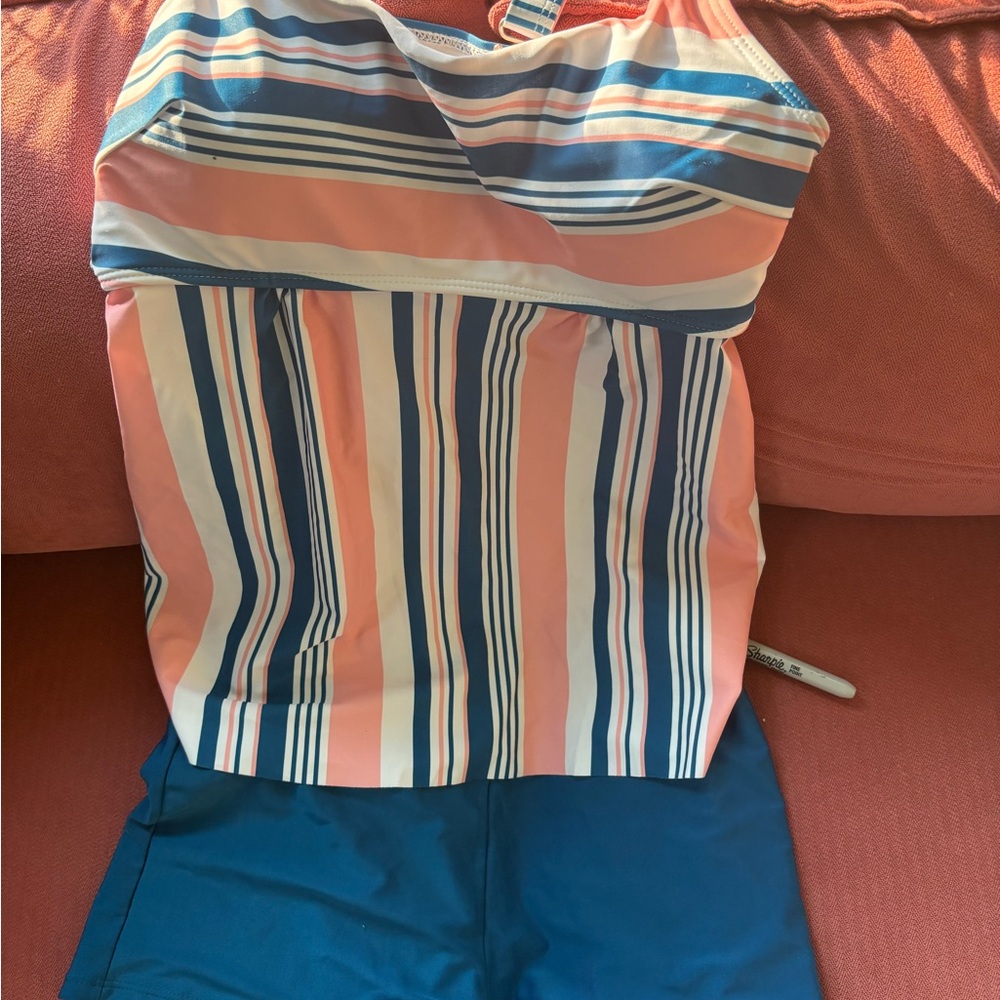 Striped Blue and Pink Women's Swimwear